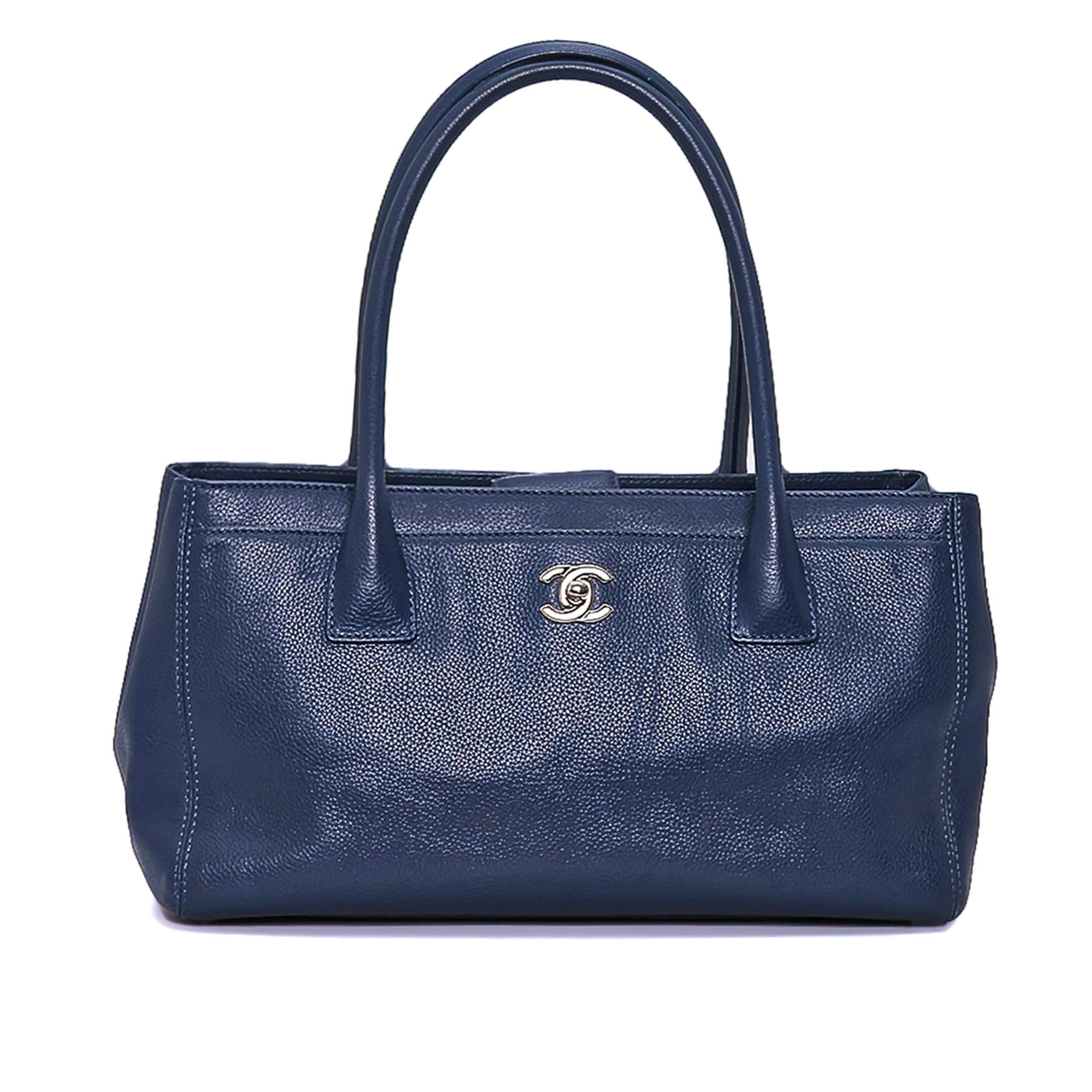 Chanel - Navy Blue Grained Leather Executive Small Bag